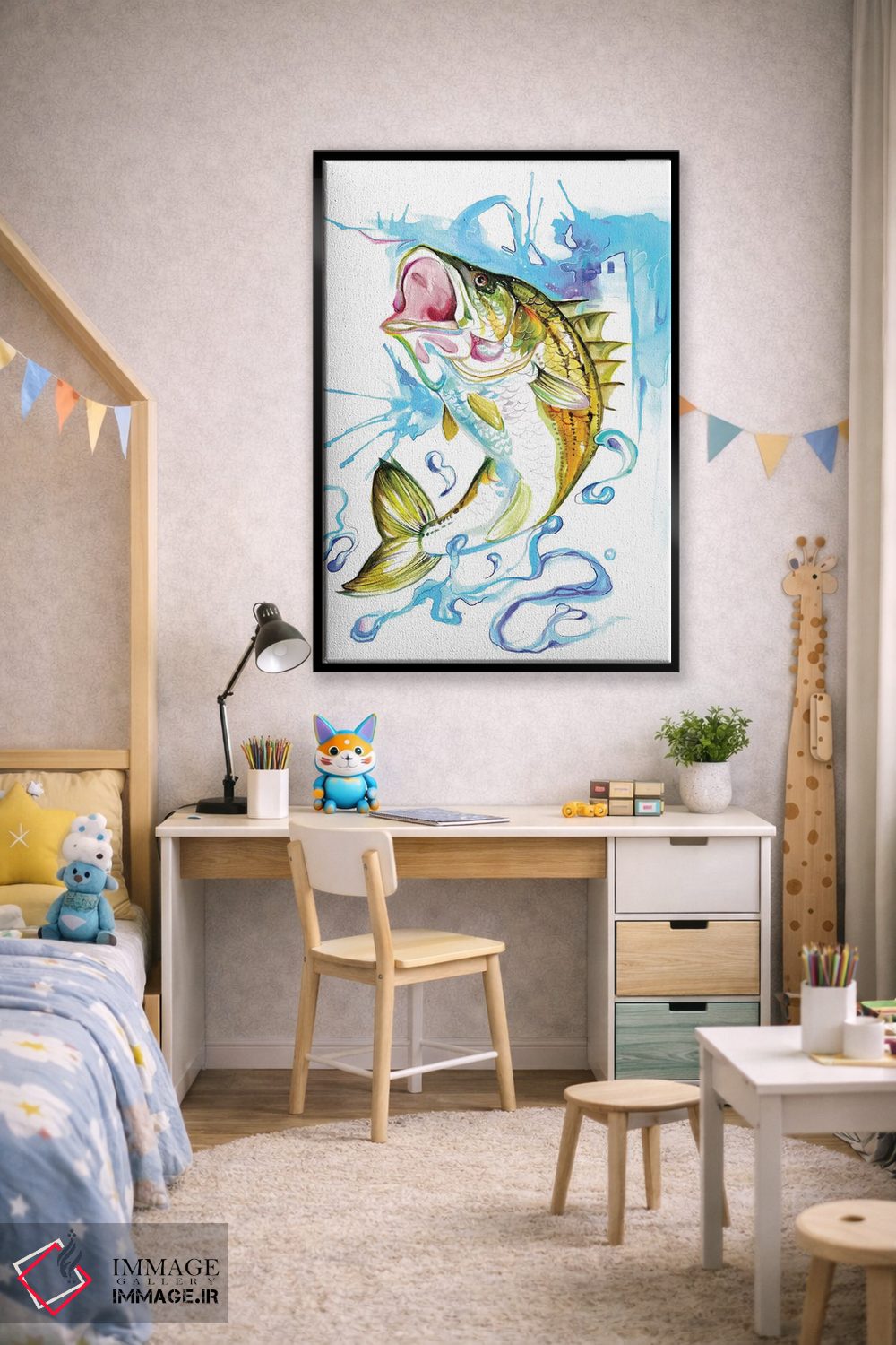 تابلو دکوراتیو ماهی راه راه باس اثر کتی لیپسکامب - D2B