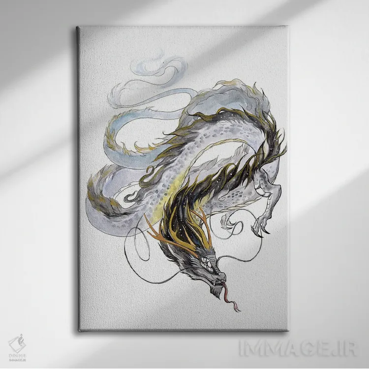 تابلو دکوراتیو اژدهای روح کهکشانی ۲ اثر کتی لیپسکامب - نمای روبهرو روی دیوار