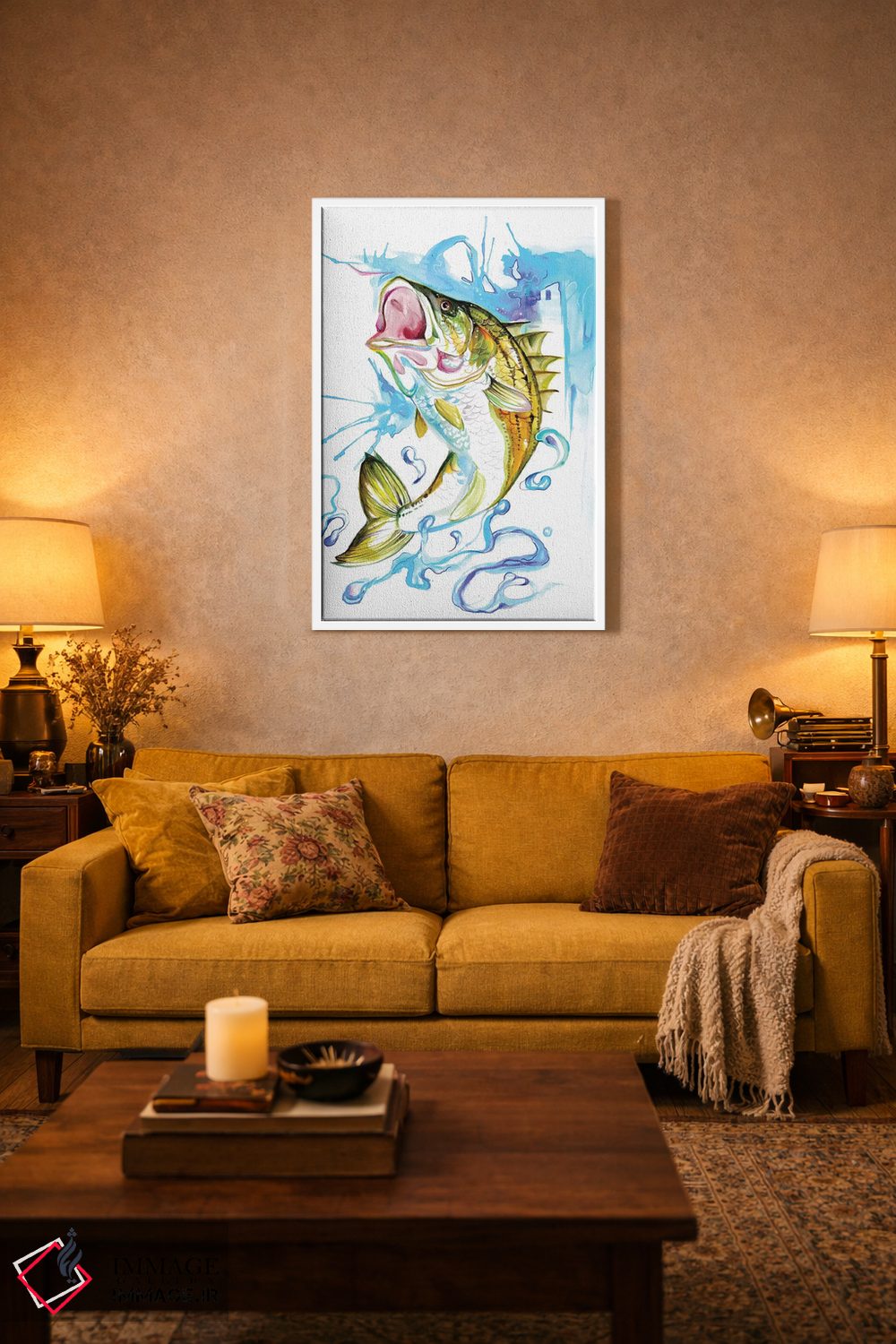 تابلو دکوراتیو ماهی راه راه باس اثر کتی لیپسکامب - D3W