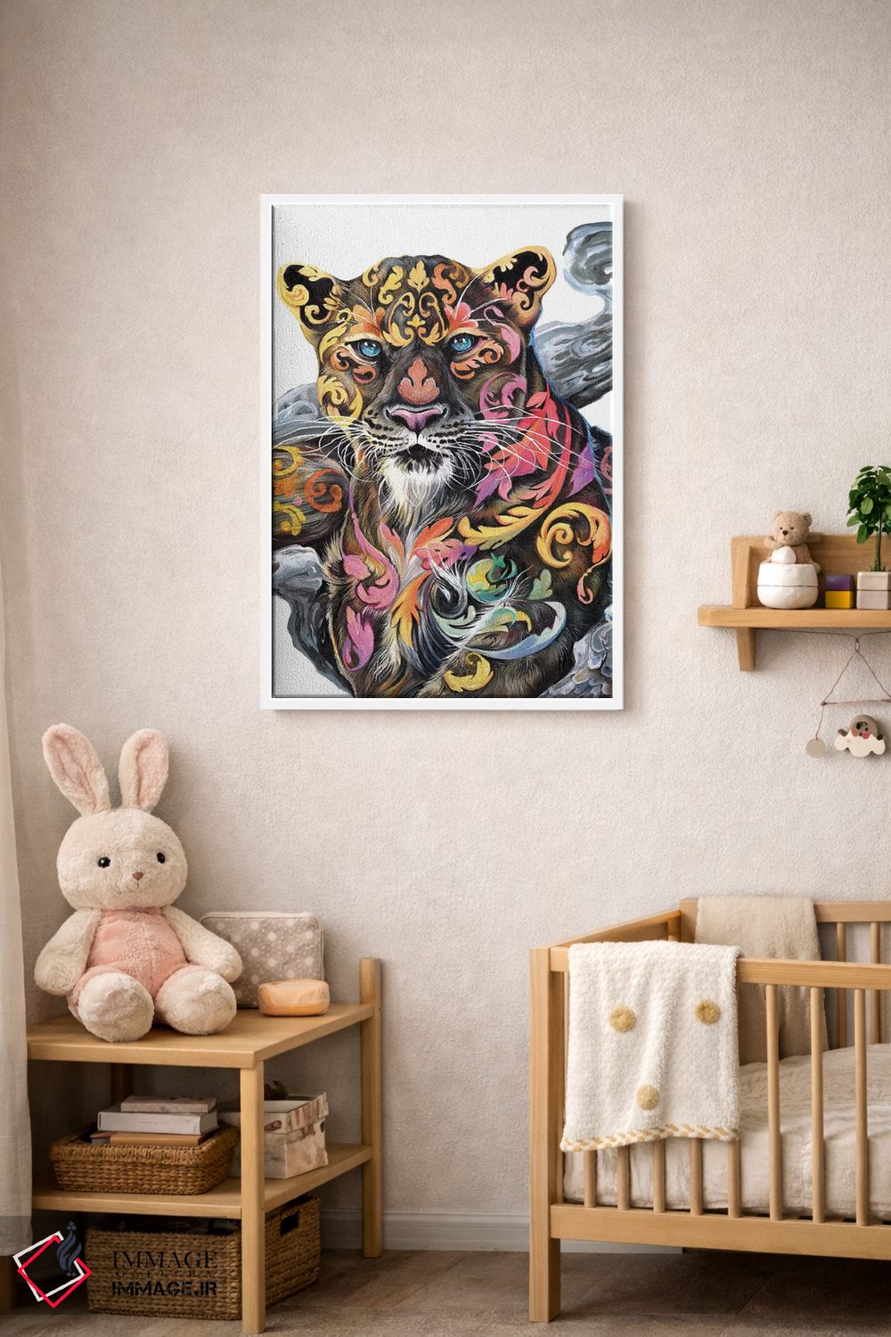 تابلو دکوراتیو یوزپلنگ زرین اثر کتی لیپسکامب - D3W