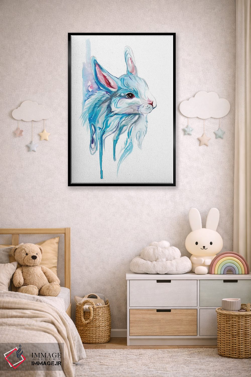 تابلو دکوراتیو خرگوش زمستانی اثر کتی لیپسکامب - D6B