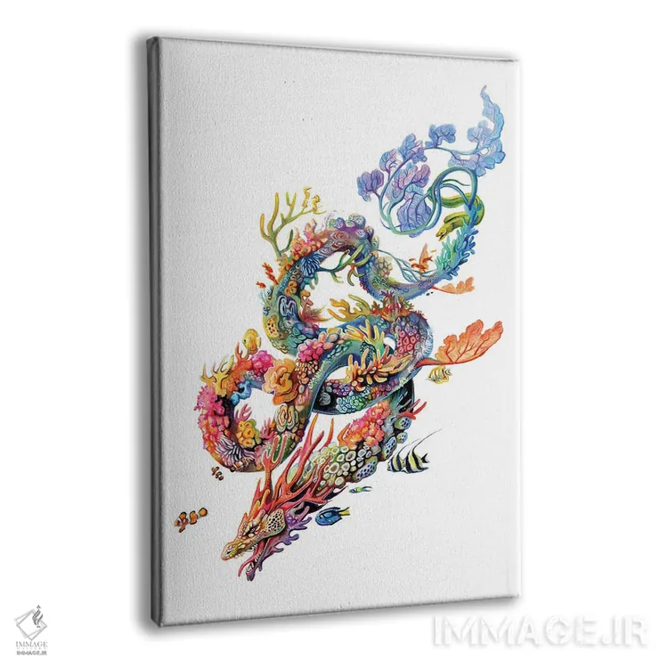 تابلو دکوراتیو اژدهای مرجانی اثر کتی لیپسکامب - نمای پرسپکتیو محصول