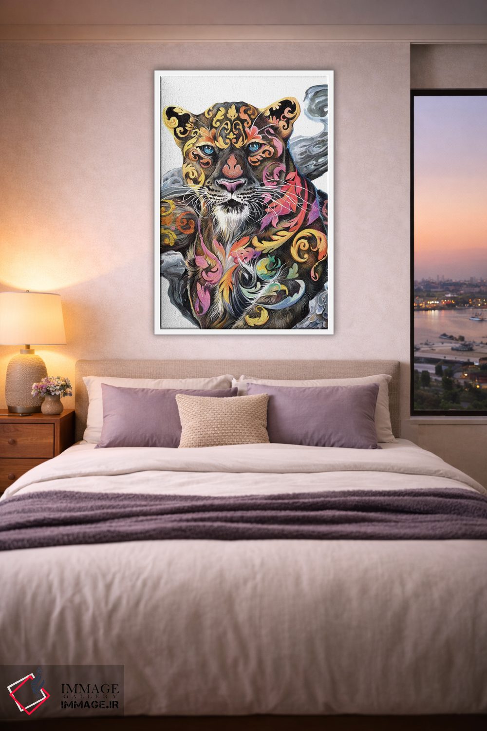 تابلو دکوراتیو یوزپلنگ زرین اثر کتی لیپسکامب - D4W