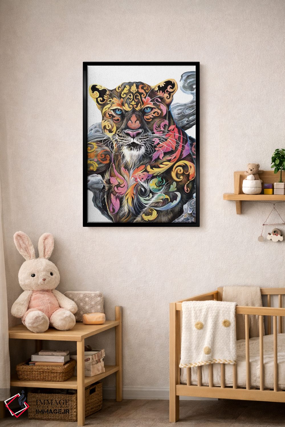 تابلو دکوراتیو یوزپلنگ زرین اثر کتی لیپسکامب - D5B