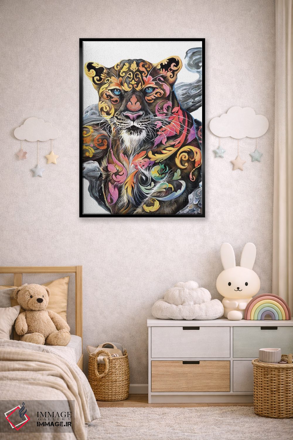 تابلو دکوراتیو یوزپلنگ زرین اثر کتی لیپسکامب - D6B