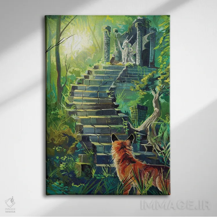 تابلو دکوراتیو جنگل افسون شده اثر کتی لیپسکامب - نمای روبهرو روی دیوار