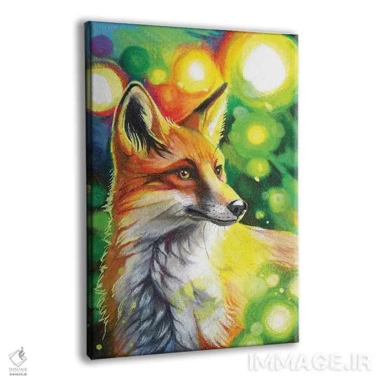 تابلو دکوراتیو روباه آفتابی اثر کتی لیپسکامب - نمای پرسپکتیو محصول
