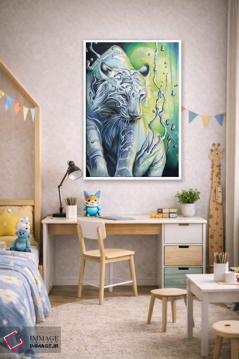 تابلو دکوراتیو روح ببر آبی اثر کتی لیپسکامب - D1W