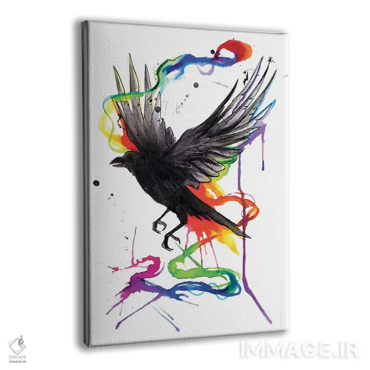 تابلو دکوراتیو کلاغ اثر کتی لیپسکامب - نمای پرسپکتیو محصول