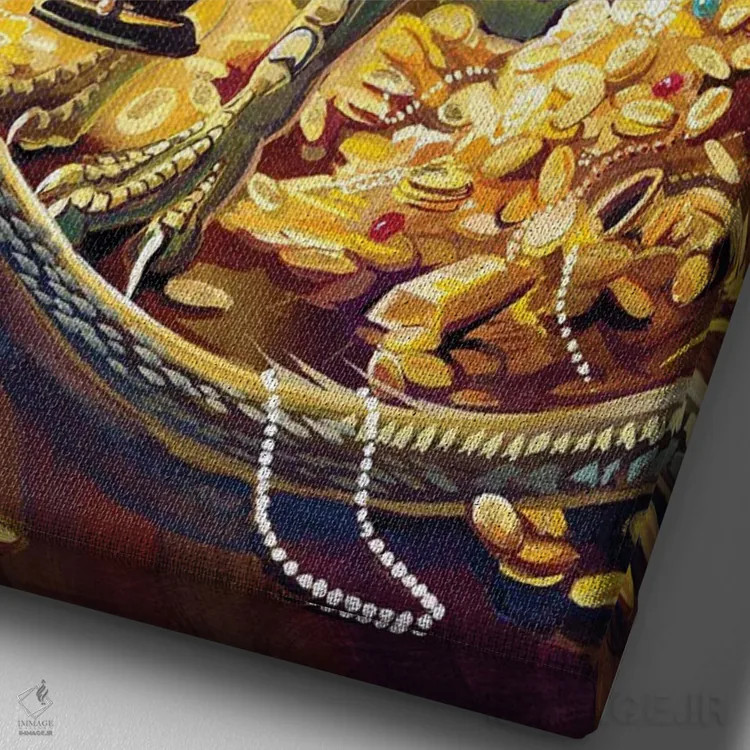 تابلو دکوراتیو گنج مخفی اثر کتی لیپسکامب - نمای نزدیک بافت بوم