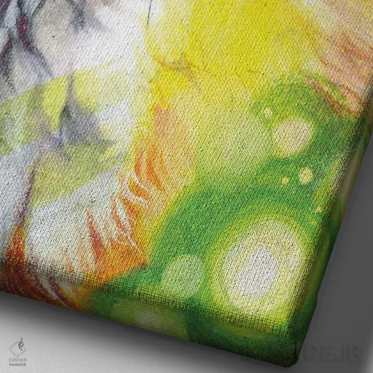 تابلو دکوراتیو روباه آفتابی اثر کتی لیپسکامب - نمای نزدیک بافت بوم