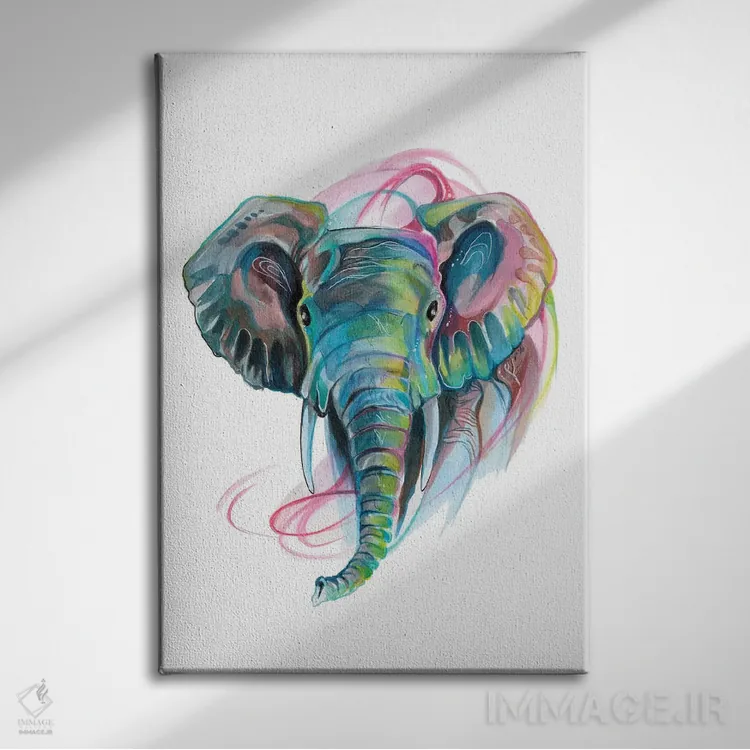 تابلو دکوراتیو فیل ۳ اثر کتی لیپسکامب - نمای روبهرو روی دیوار