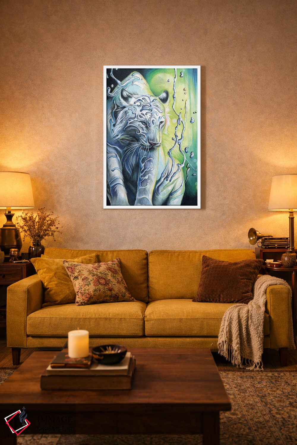 تابلو دکوراتیو روح ببر آبی اثر کتی لیپسکامب - D3W