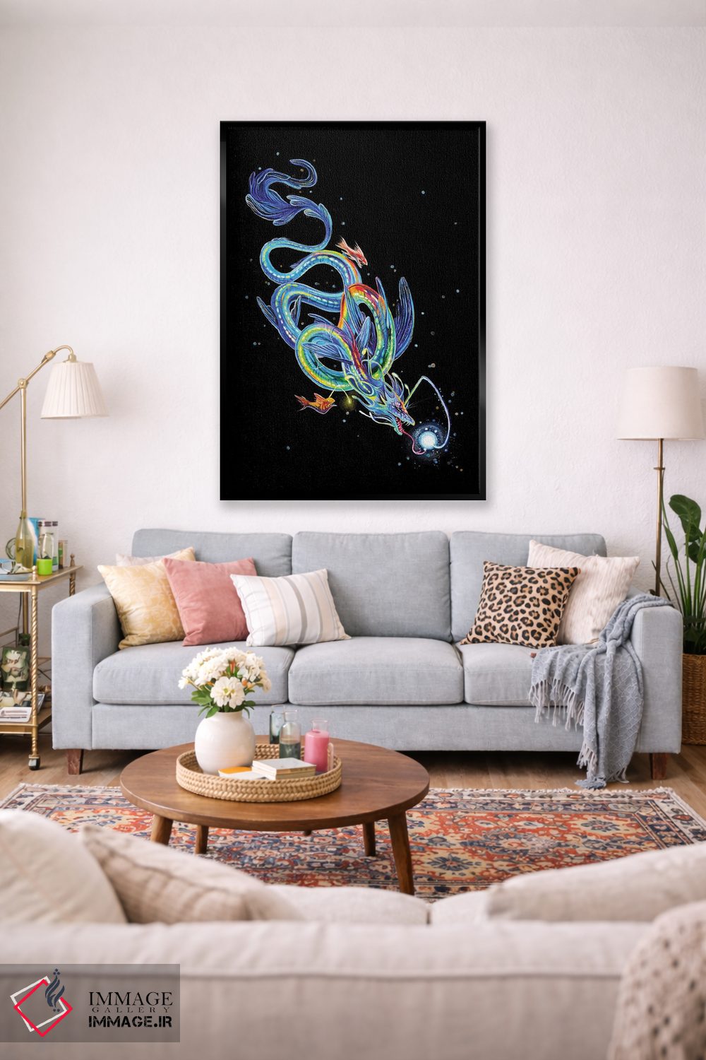 تابلو دکوراتیو اژدهای شب تاب اثر کتی لیپسکامب - D1B