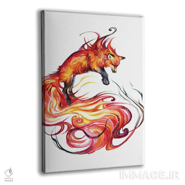 تابلو دکوراتیو روباه کهکشان آتشین اثر کتی لیپسکامب - نمای پرسپکتیو محصول
