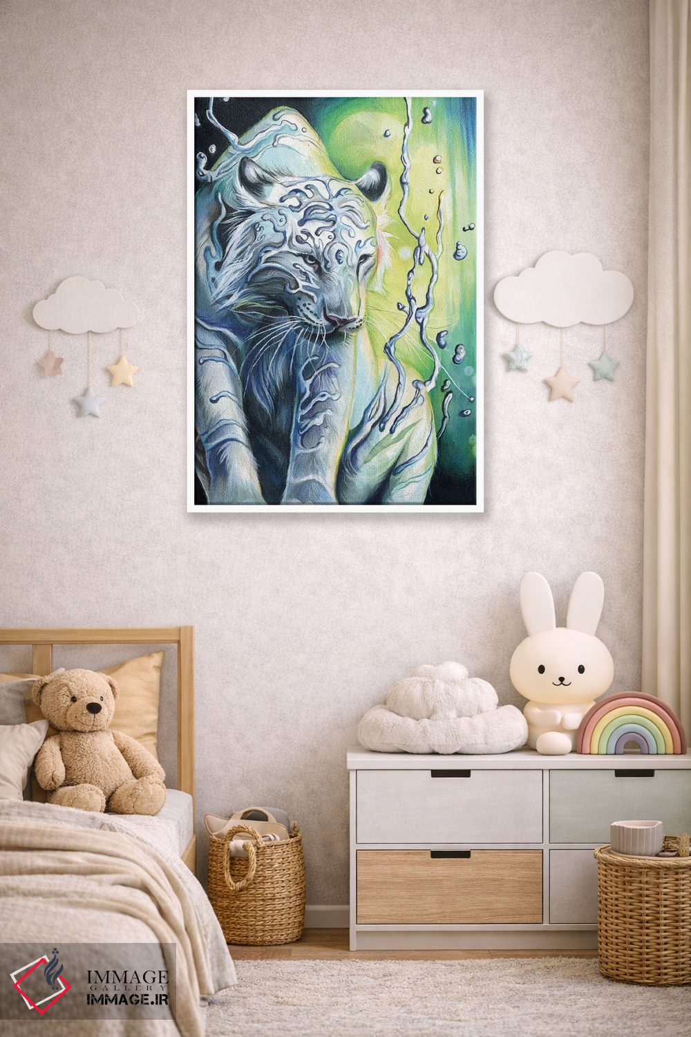 تابلو دکوراتیو روح ببر آبی اثر کتی لیپسکامب - D4W