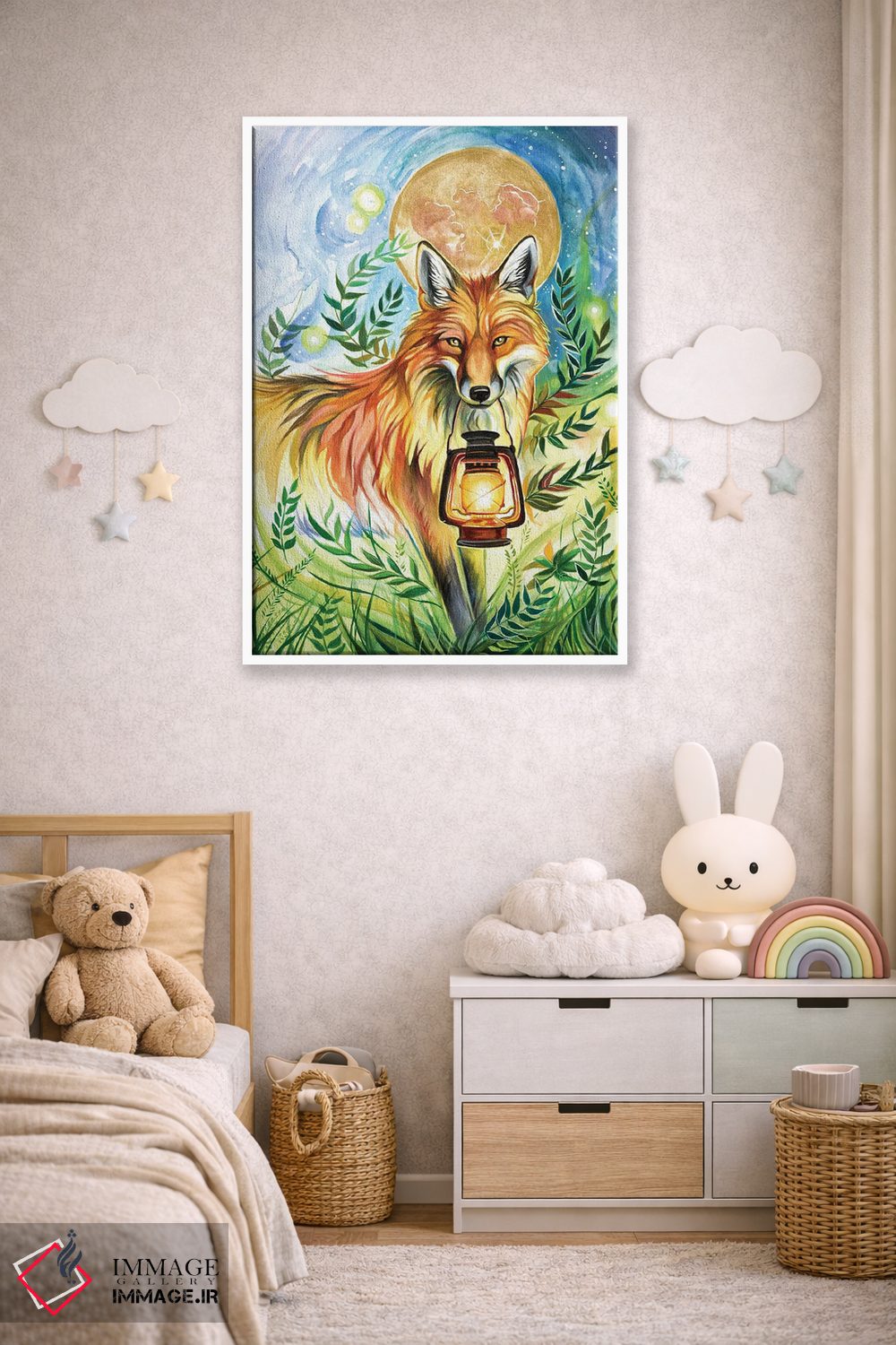 تابلو دکوراتیو روباه فانوس دار اثر کتی لیپسکامب - D3W