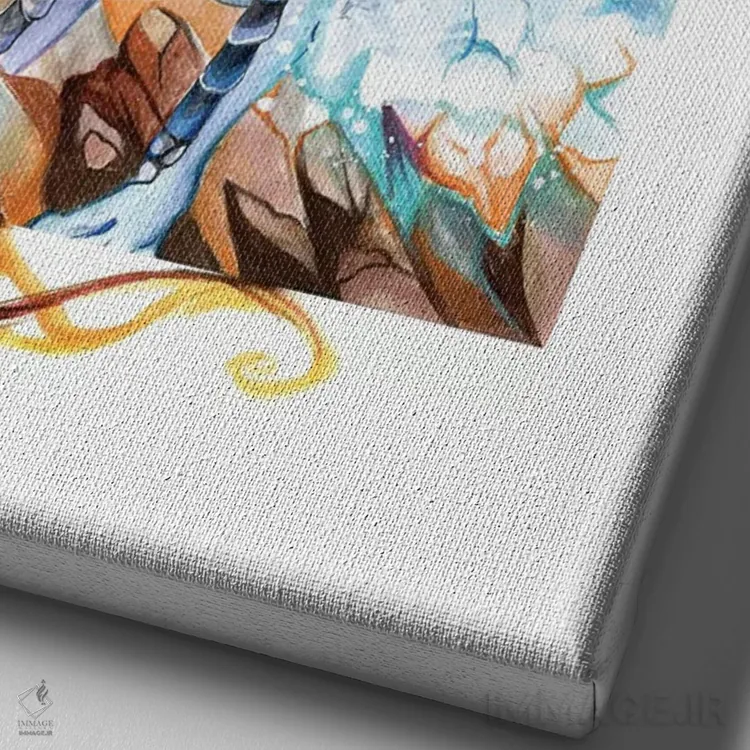 تابلو دکوراتیو اژدهای فانتزی اثر کتی لیپسکامب - نمای نزدیک بافت بوم