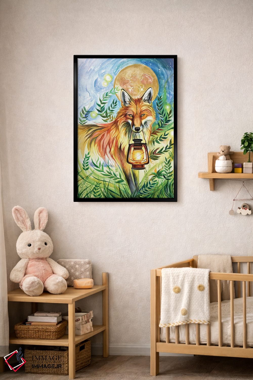 تابلو دکوراتیو روباه فانوس دار اثر کتی لیپسکامب - D4B