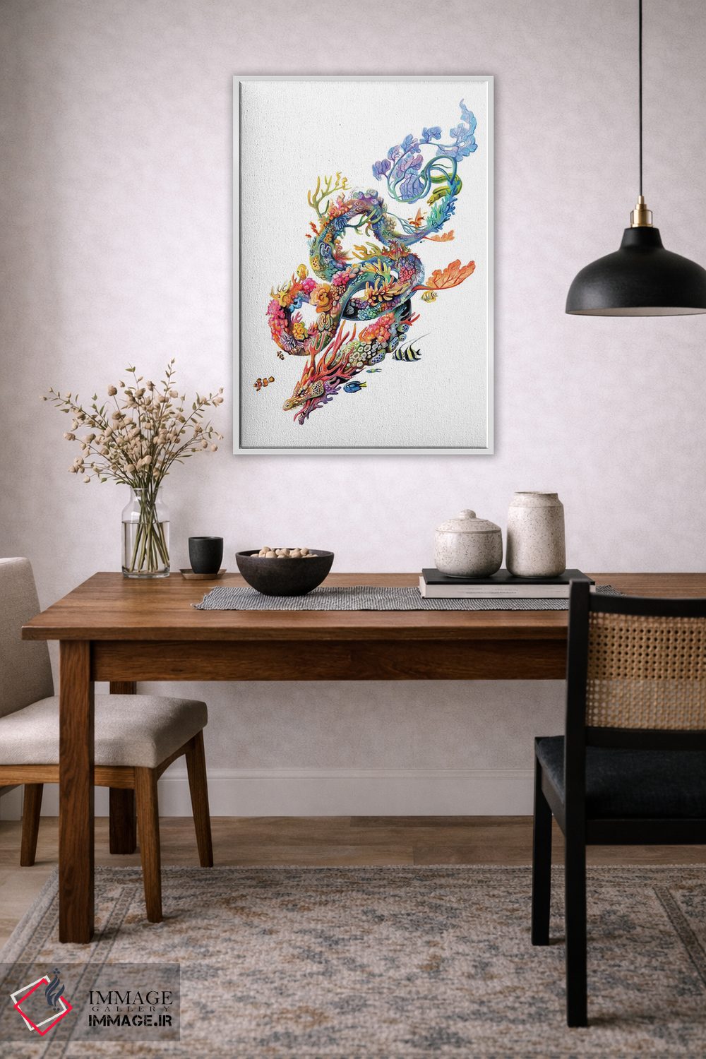 تابلو دکوراتیو اژدهای مرجانی اثر کتی لیپسکامب - D2W
