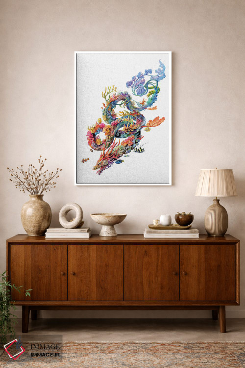 تابلو دکوراتیو اژدهای مرجانی اثر کتی لیپسکامب - D1W