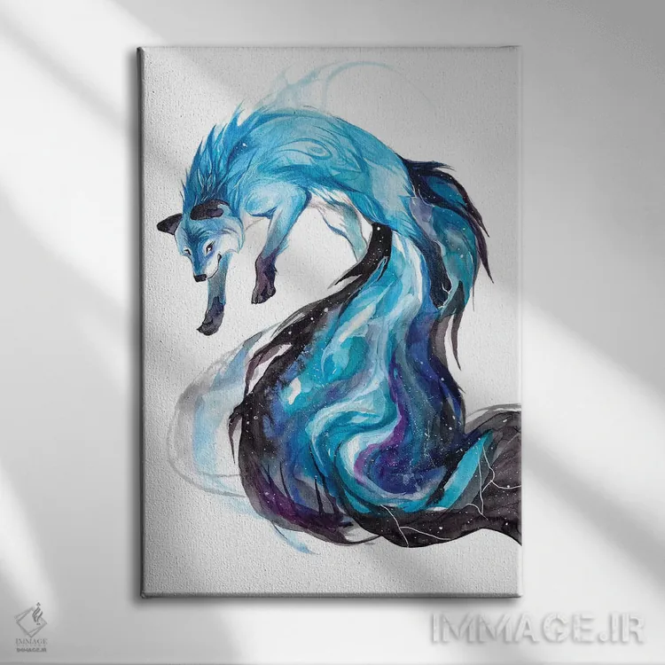 تابلو دکوراتیو روباه کهکشانی اثر کتی لیپسکامب - نمای روبهرو روی دیوار