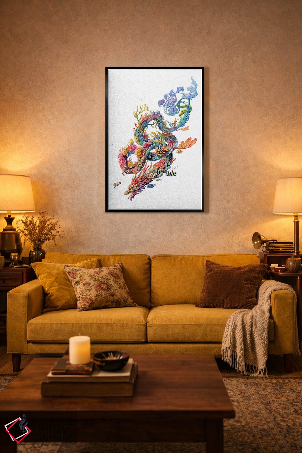 تابلو دکوراتیو اژدهای مرجانی اثر کتی لیپسکامب - D3B