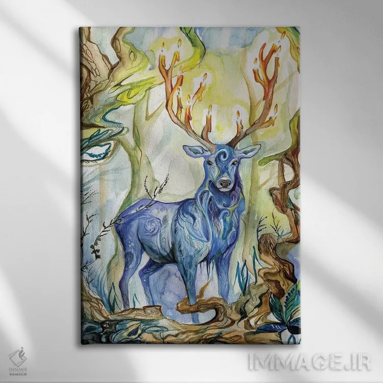 تابلو دکوراتیو روح جنگل اثر کتی لیپسکامب - نمای روبهرو روی دیوار