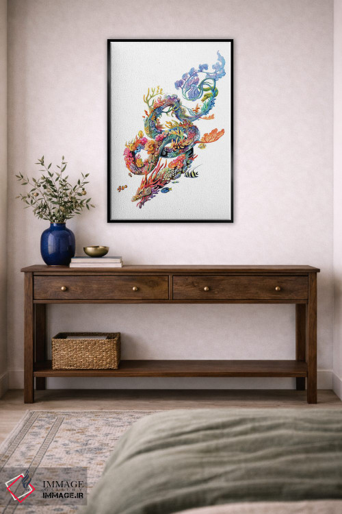 تابلو دکوراتیو اژدهای مرجانی اثر کتی لیپسکامب - D4B