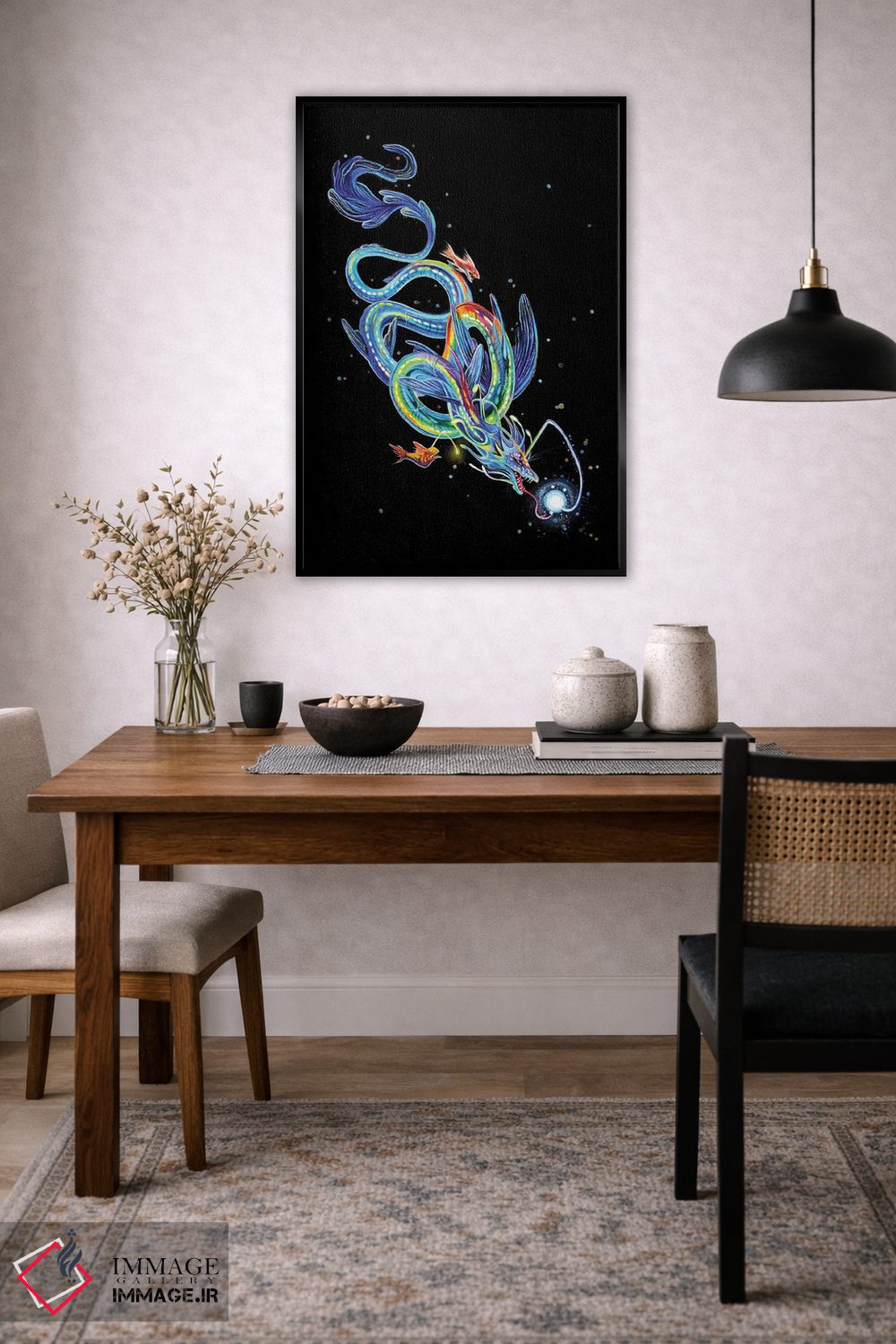 تابلو دکوراتیو اژدهای شب تاب اثر کتی لیپسکامب - D5B