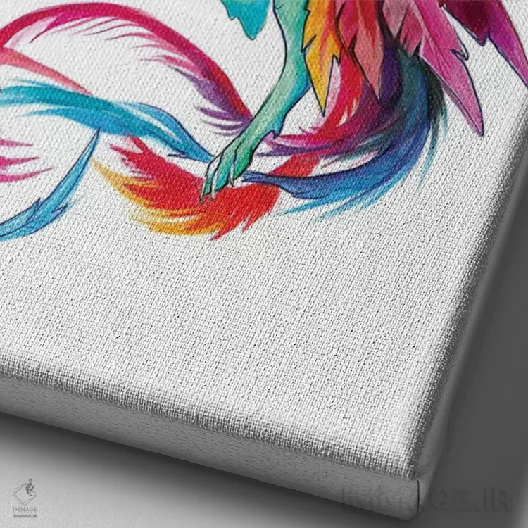 تابلو دکوراتیو اژدهای مرغ مگس خوار اثر کتی لیپسکامب - نمای نزدیک بافت بوم