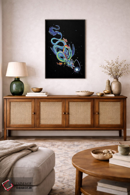 تابلو دکوراتیو اژدهای شب تاب اثر کتی لیپسکامب - D4B