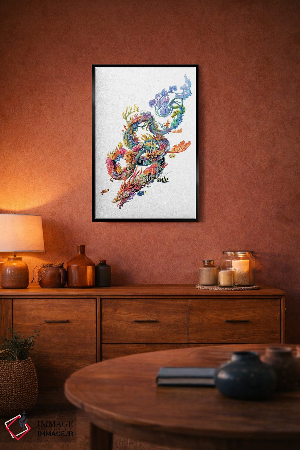 تابلو دکوراتیو اژدهای مرجانی اثر کتی لیپسکامب - D5B