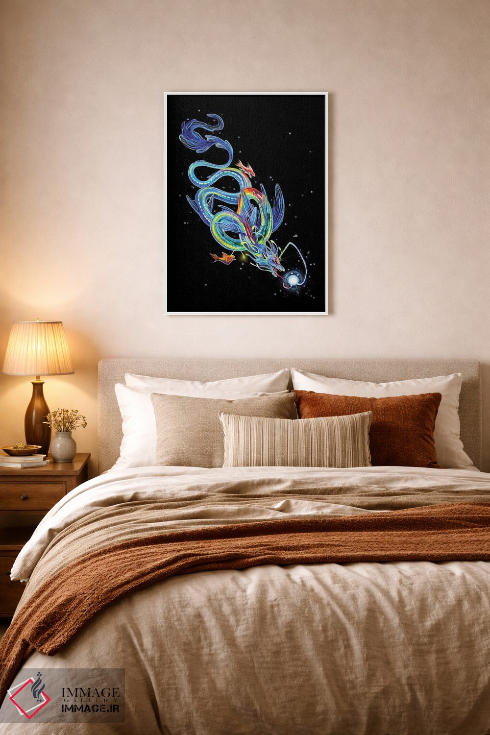 تابلو دکوراتیو اژدهای شب تاب اثر کتی لیپسکامب - D6W