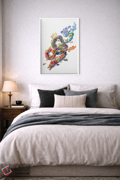 تابلو دکوراتیو اژدهای مرجانی اثر کتی لیپسکامب - D6W