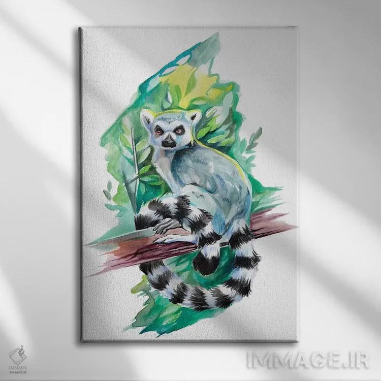 تابلو دکوراتیو لمور اثر کتی لیپسکامب - نمای روبهرو روی دیوار