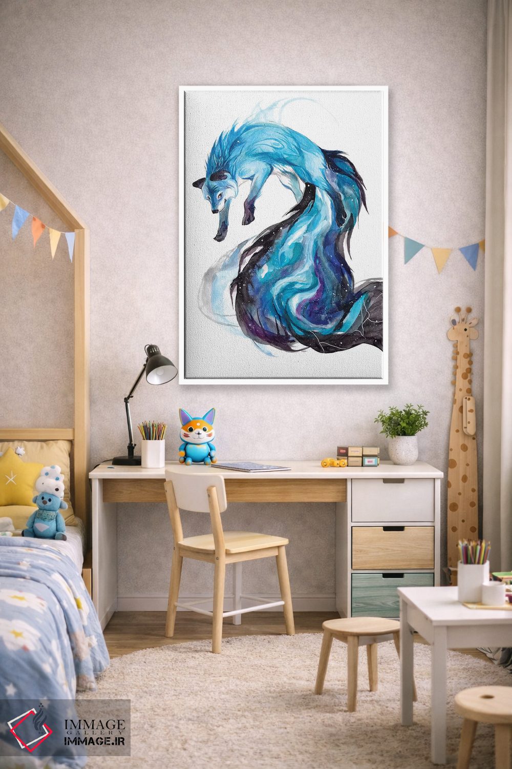تابلو دکوراتیو روباه کهکشانی اثر کتی لیپسکامب - D1W