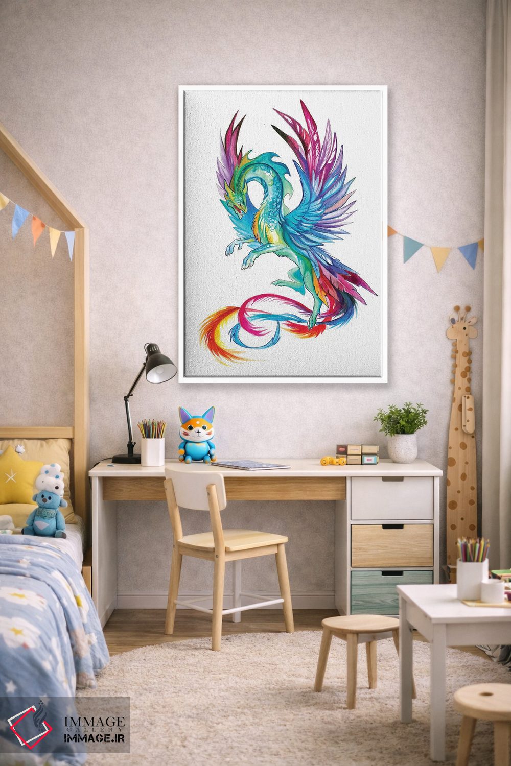 تابلو دکوراتیو اژدهای مرغ مگس خوار اثر کتی لیپسکامب - D1W