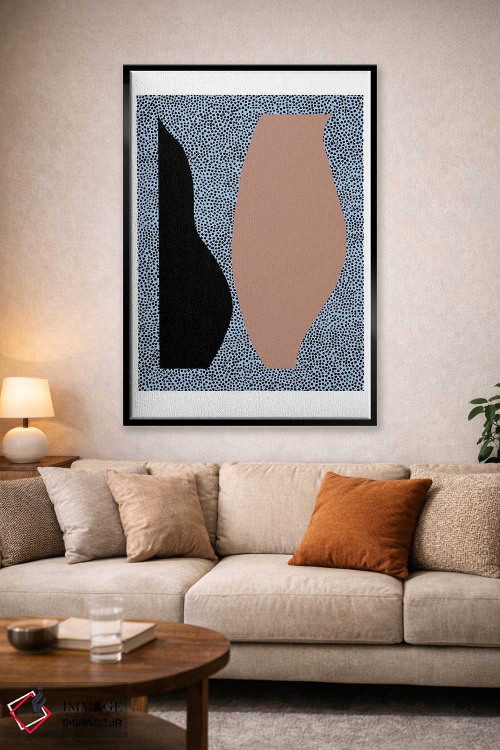 تابلو انتزاعی اشکال نقطه ای اثر کارولینا کلینگ - D1B