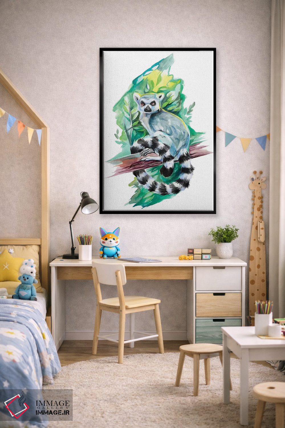 تابلو دکوراتیو لمور اثر کتی لیپسکامب - D2B