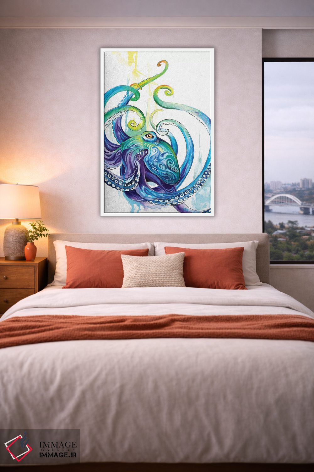 تابلو دکوراتیو اختاپوس اثر کتی لیپسکامب - D4W