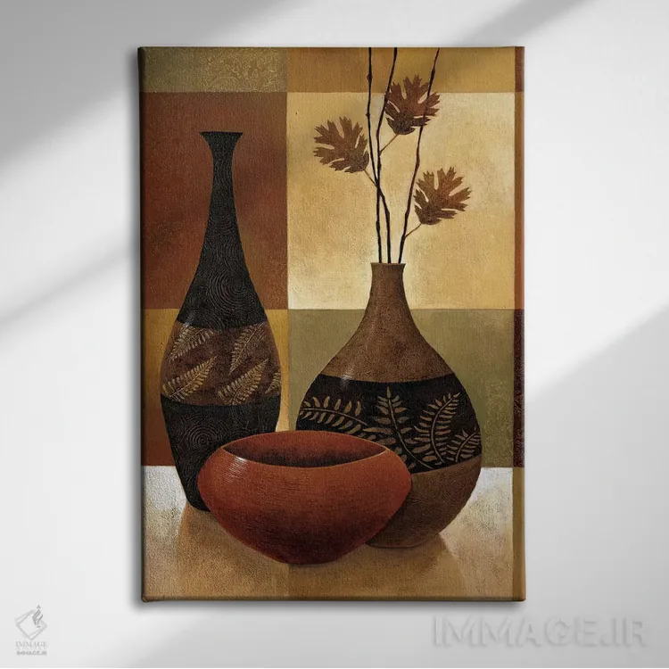 تابلو دکوراتیو وصله دوزی طبیعت ۲ اثر کیت مالت - نمای روبهرو روی دیوار