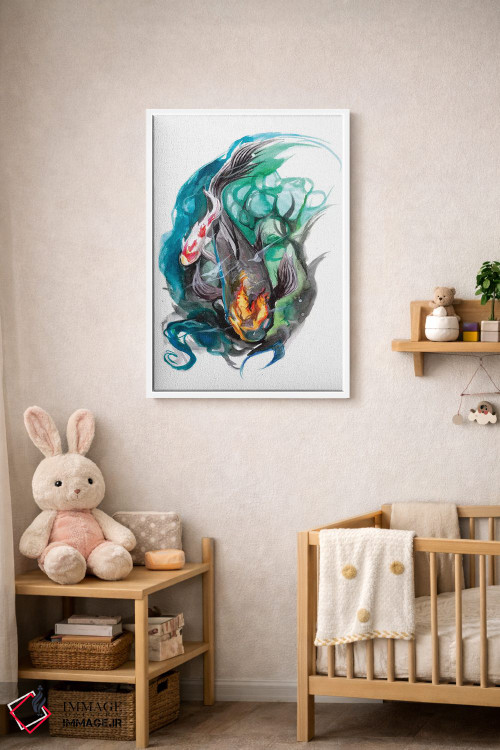 تابلو دکوراتیو حوضچه ماهی کوی اثر کتی لیپسکامب - D3W