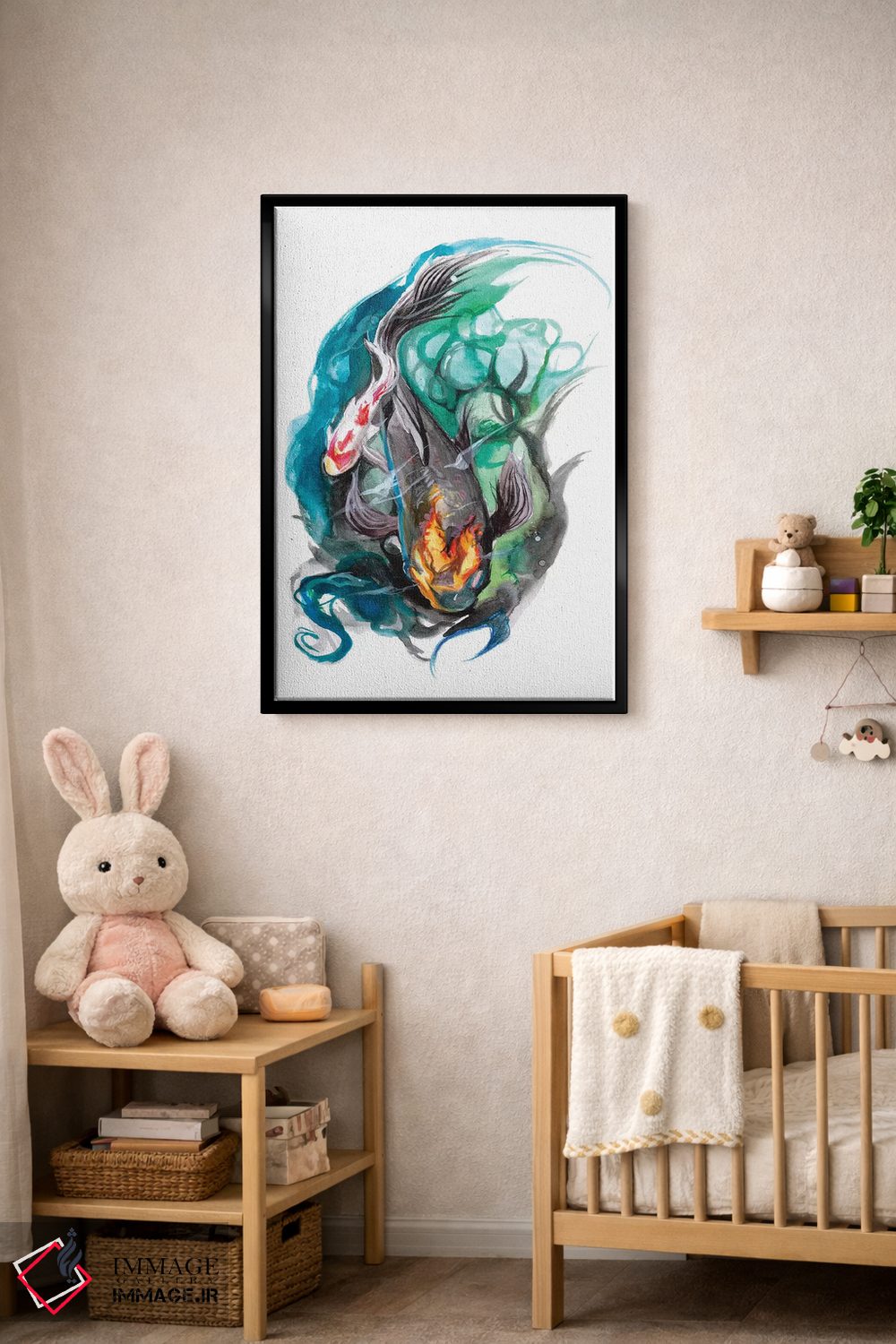 تابلو دکوراتیو حوضچه ماهی کوی اثر کتی لیپسکامب - D5B