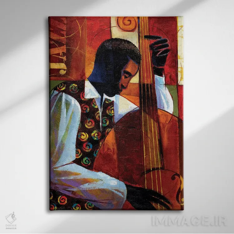 تابلو دکوراتیو جاز اثر کیت مالت - نمای روبهرو روی دیوار