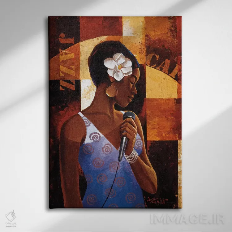 تابلو دکوراتیو کافه جاز اثر کیت مالت - نمای روبهرو روی دیوار