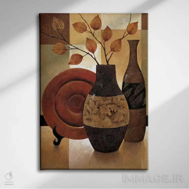 تابلو دکوراتیو وصله دوزی طبیعت ۱ اثر کیت مالت - نمای روبهرو روی دیوار