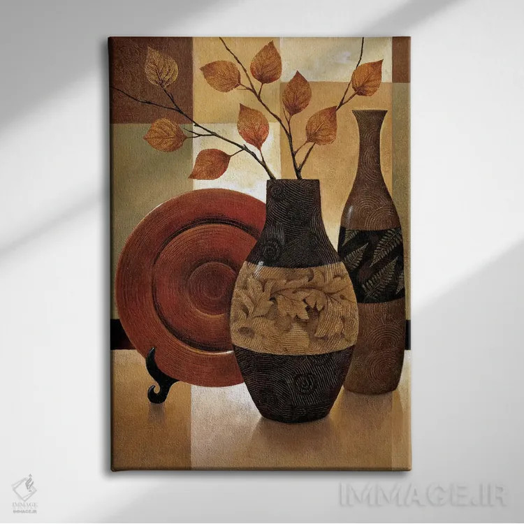 تابلو دکوراتیو وصله دوزی طبیعت ۱ اثر کیت مالت - نمای روبهرو روی دیوار