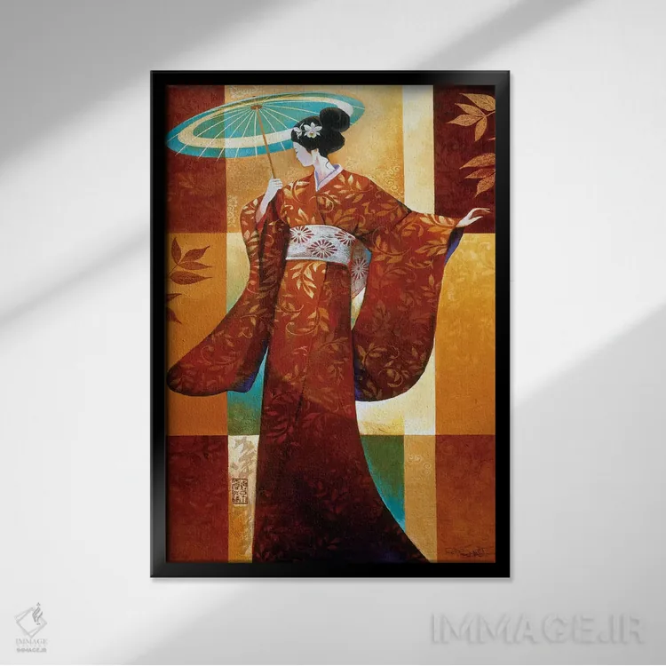 تابلو دکوراتیو میساکی اثر کیت مالت - نمای قابدار مشکی