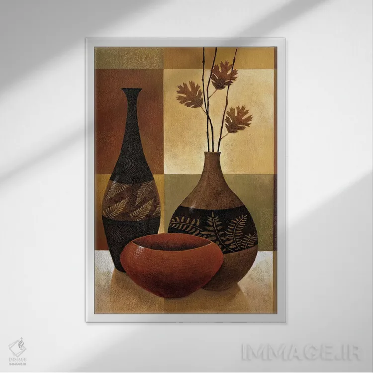 تابلو دکوراتیو وصله دوزی طبیعت ۲ اثر کیت مالت - نمای قابدار سفید